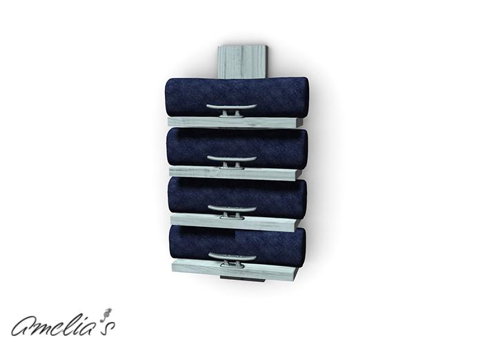 Amelia's Coastal Towel Rack (White/Blue) Boxed