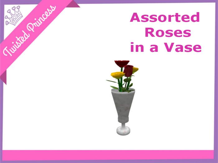 TP - Assorted Roses Vase Slender 