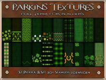 Parkins Textures - St Patrick B Set - 20x Full Perm Seamless 1024 - Fabric, Clothing, Cloth, Paddy, Irish, Check, Green