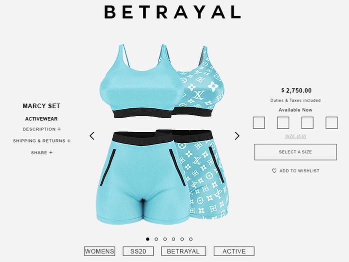 BETRAYAL. Marcy Set BLUE