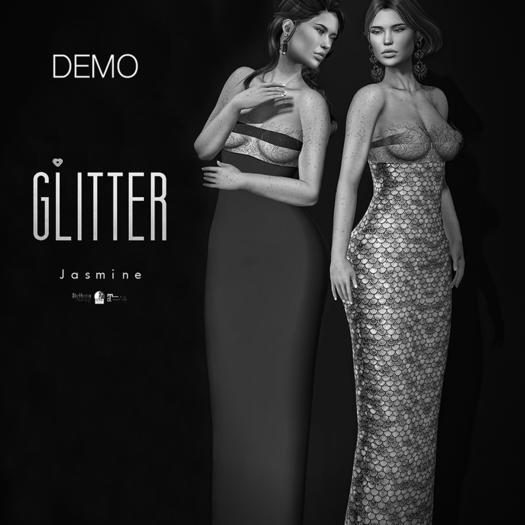 Glitter DEMO Jasmine Fitmesh Gown w/Filigree top