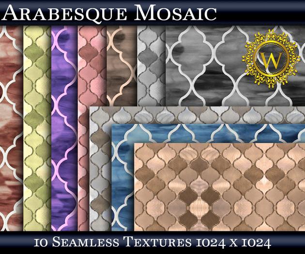 Arabesque Mosaic 10 Seamless Floor Wall Textures - WonderWall