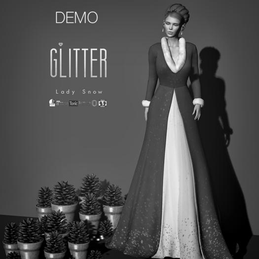 Glitter DEMO Lady Snow Fitmesh Long Coat