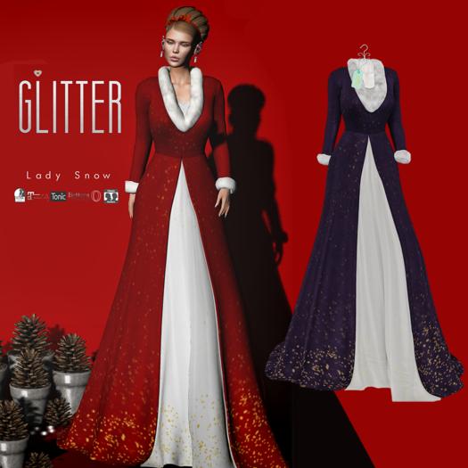 Glitter Lady Snow Fitmesh Long Coat Purple