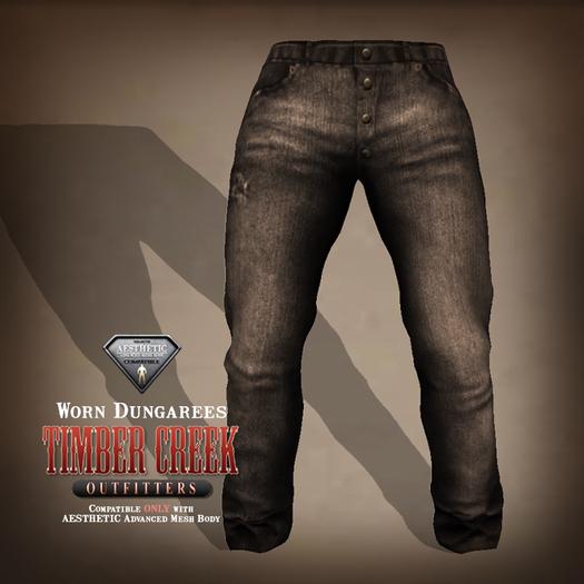 [Timber Creek] Worn Dungarees-AESTHETIC-Brown Wash