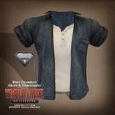 [Timber Creek] Worn Chambray Shirt & Henley-AESTHETIC-Faded