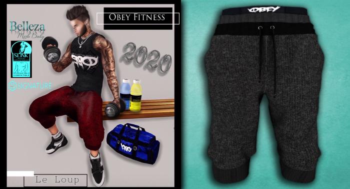 J~Obey Fitness Black Shorts