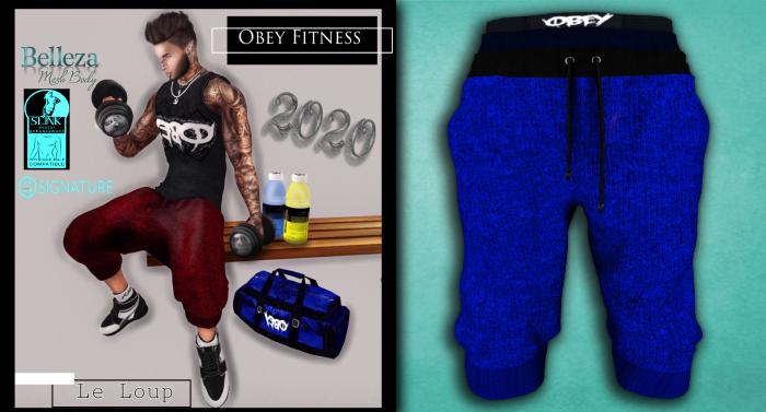 J~Obey Fitness Dark Blue Shorts