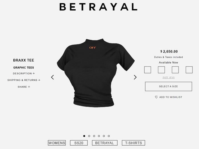 BETRAYAL. Braxx Tee OFF