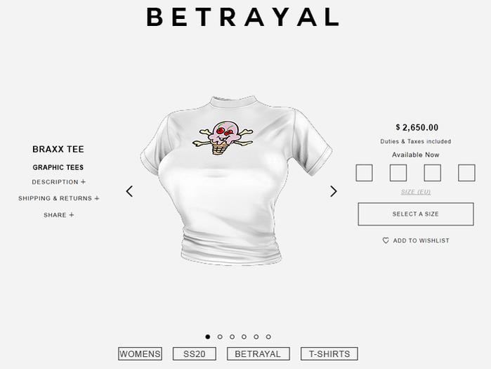 BETRAYAL. Braxx Tee ICECREAM