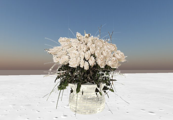 DJWMedia ICE VASE WHIT WHITE ROSES White Roses