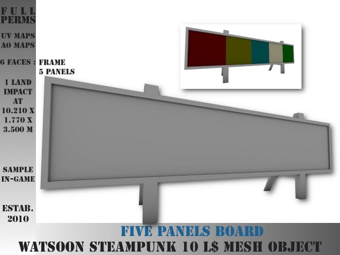 Five panels board - 1 LI - FULL PERMS Mesh