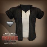[Timber Creek] Worn Chambray Shirt & Henley-AESTHETIC-Black