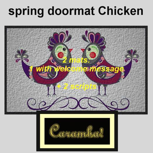 Spring door mat chicken