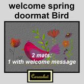 welcome spring door mat Bird