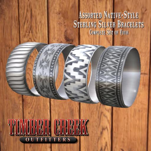 [Timber Creek] Bracelets-Sterling Silver Set of Four-Mesh