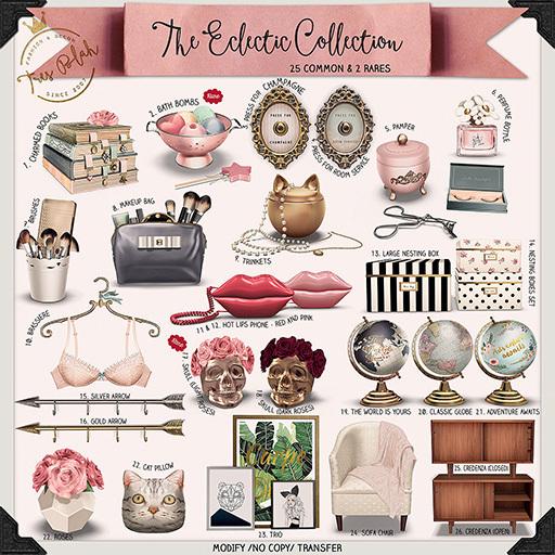 -tres blah- Eclectic Collection - Skull w/ Light Roses RARE 14