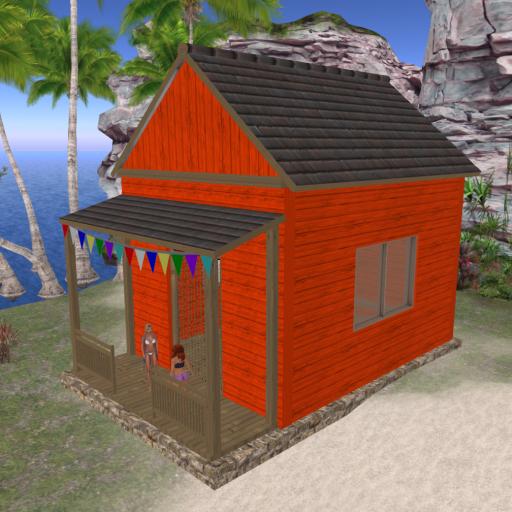 Beach Hut Red with seats
