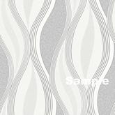 Silver Glitter & White Waves Wallpaper Seamless CMT