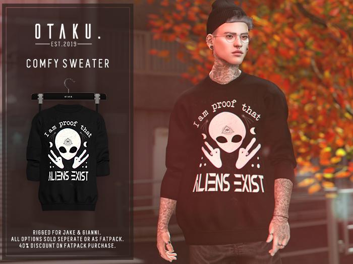 Otaku. Comfy Sweater / Aliens Black