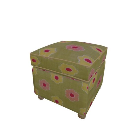 Lula Ottoman Stool BLOSSOMS ON GREEN 2 li (Aileen's)