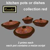 kitchen pots or dishes - red colection