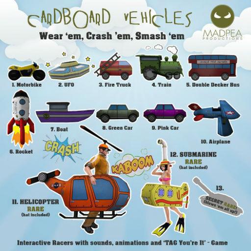 Madpea Cardboard Vehicle 13. Tank & Tank Helmet RARE