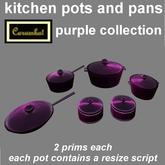 kitchen pots and pans - purple collection