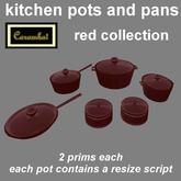kitchen pots and pans - red collection