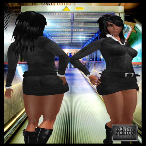 Akito - Complete dress black/white