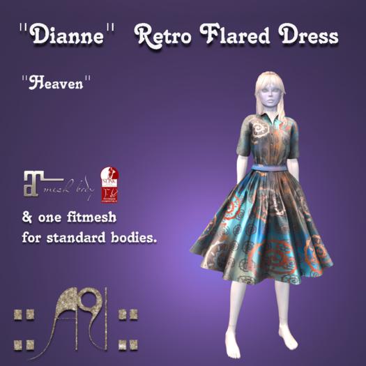 ::AU:: Dianne Retro Flare Dress - Heaven 