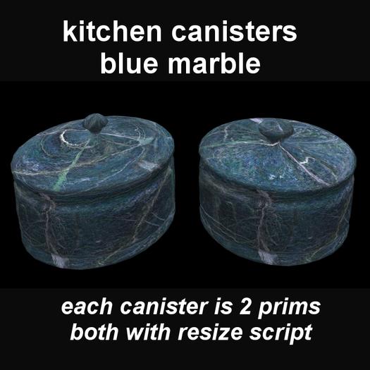 kitchen canisters - blue marble with resize script