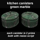 kitchen canisters - green marble with resize script