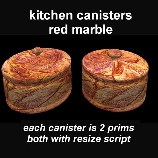 kitchen canisters - red marble with resize script