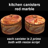 kitchen canisters - red marble with resize script