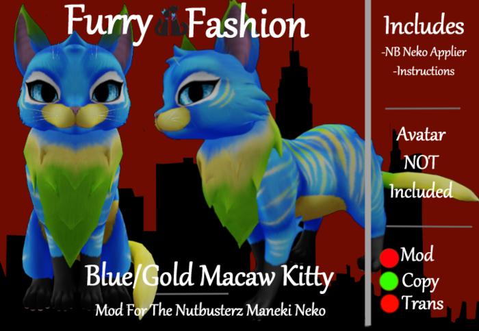 ~FF~ Macaw Kitty - Blue/Gold (Add)