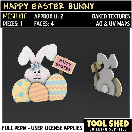 Tool Shed - Happy Easter Bunny Mesh Kit - Easter Decoration