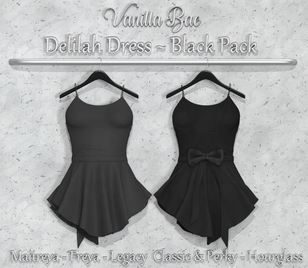 *Vanilla Bae* Delilah Dress - Black 2 Pack - Strip Me Collection - Maitreya / Freya / Legacy & Legacy Perky / HG