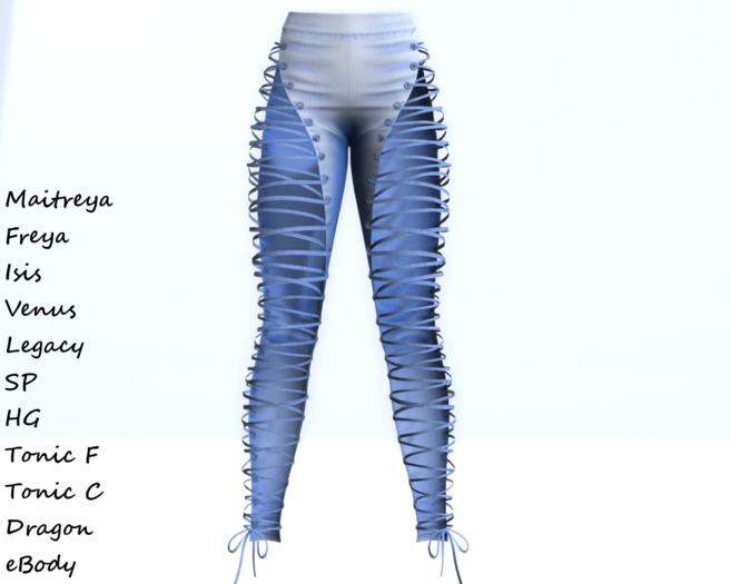 ~PP~ Denim Laced Up Jeans - Lt Blue