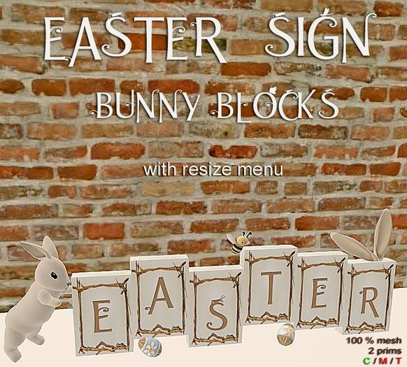 Easter Sign "Bunny Blocks" / mesh V3 (boxed)