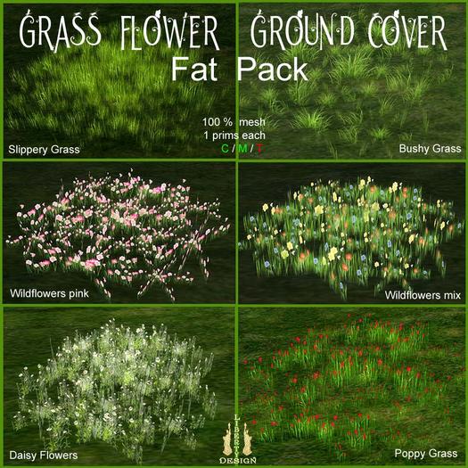 Easter / Springtime - Grass / Flower Ground Cover/Fields FAT PACK / mesh V2 (boxed)