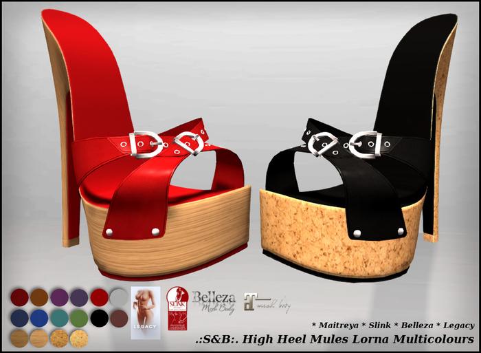.:S&B:. High Heel Mules Lorna Multicolours