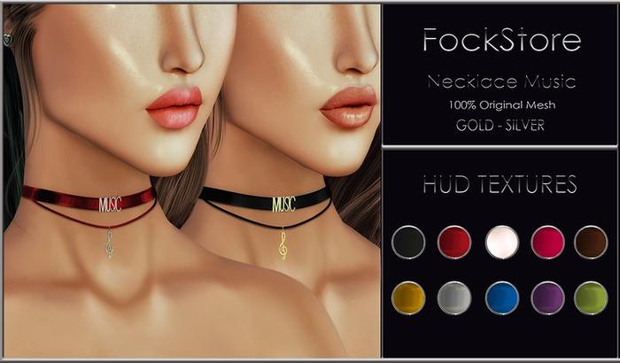 ::FockStore:: Necklace Music Silver ADD