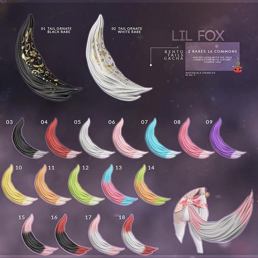 Second Life Marketplace - 14[Cubic Cherry] {Lil Fox} bento tail MIX ...