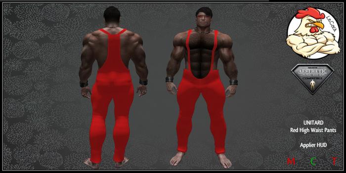 LeCock - AESTHETIC UNITARD Red High Waist Pants