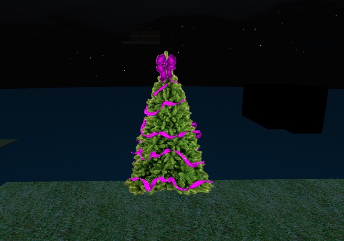 Christmas Tree w/Light Purple Ribbon & Bow