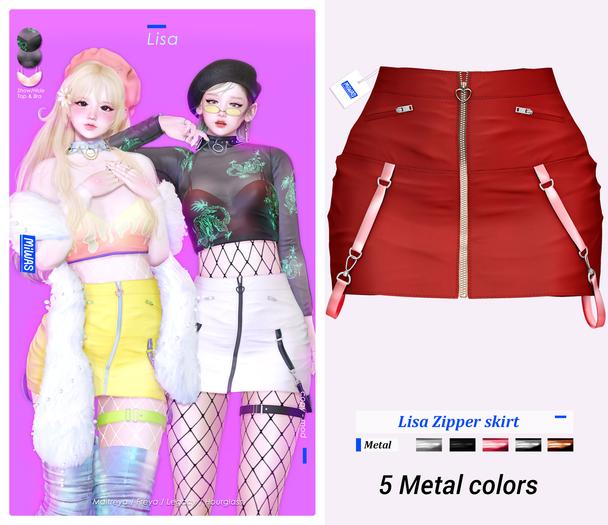 MIWAS / Lisa Zipper skirt #Red