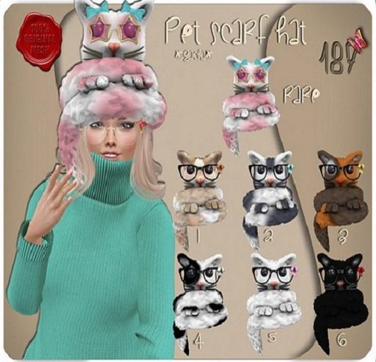 7- #187# Pet Scarf Hat RARE