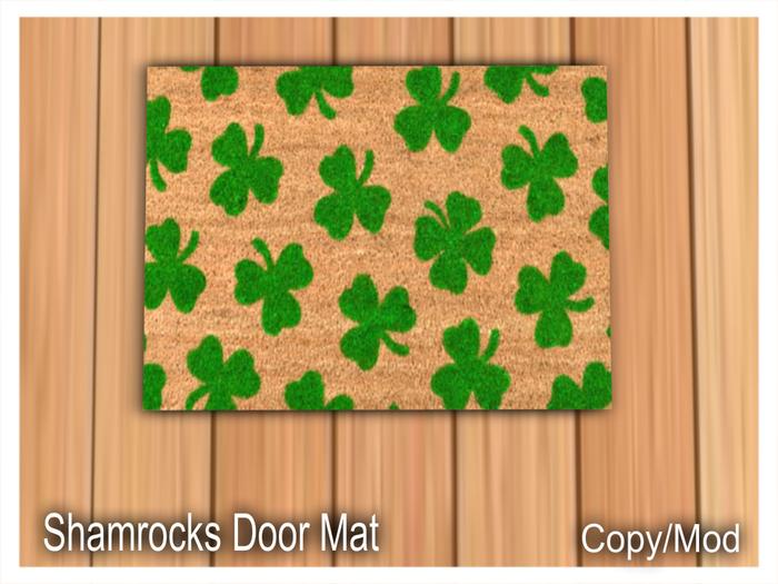 *CC* Shamrocks Door Mat (BAGGED)