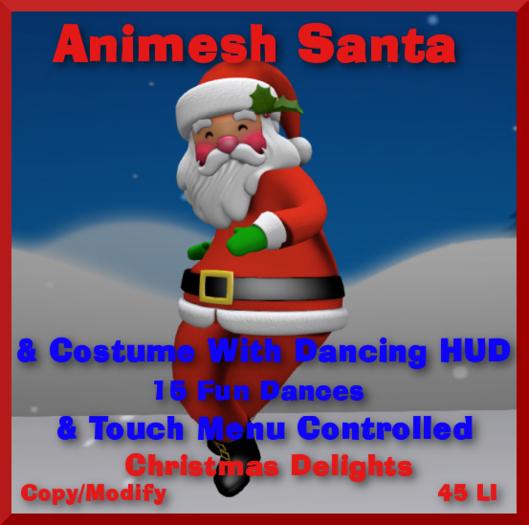 Animesh Dancing Santa's, & Costume Bagged